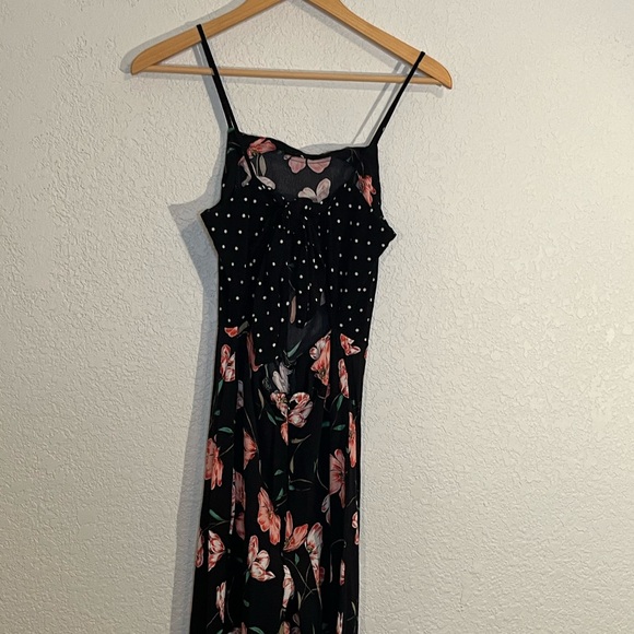 Topshop women’s mixed floral and polka dot spaghetti strap jumper Brunch Vacay - Picture 7 of 10